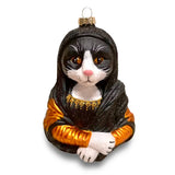 Mona Lisa Glass Cat Ornament