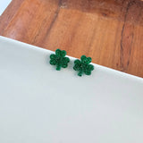Shamrock Studs - Green Glitter // St Patrick's Day