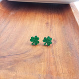 Shamrock Studs - Green Glitter // St Patrick's Day