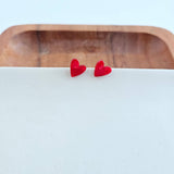 Heart Studs - Red // Earrings, Valentines