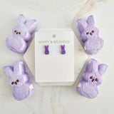 Glitter Bunny Studs - Purple // Easter, Jewelry, Earrings