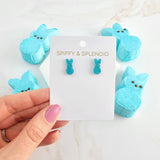 Glitter Bunny Studs - Blue // Earrings, Jewelry, Easter
