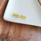 Glitter Bunny Studs - Yellow // Earrings, Jewelry, Easter