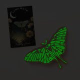 Luna Moth Pin, Glow in the Dark