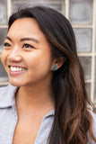 Glitter Bunny Studs - Blue // Earrings, Jewelry, Easter