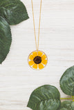 Pressed Sunflower Necklace