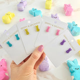 Glitter Bunny Studs - Pink // Earrings, Jewelry, Easter