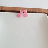 Glitter Bunny Studs - Pink // Earrings, Jewelry, Easter