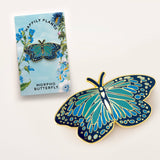 Blue Morpho Butterfly Lapel Pin