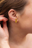 Glitter Bunny Studs - Yellow // Earrings, Jewelry, Easter