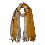 Ombre wool mix winter scarf with tassels