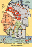 Postcard: Map of Indian Head Country, Wisconsin