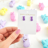 Glitter Bunny Studs - Purple // Easter, Jewelry, Earrings