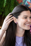 Glitter Bunny Studs - Purple // Easter, Jewelry, Earrings