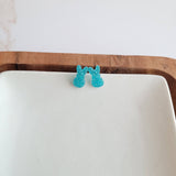 Glitter Bunny Studs - Blue // Earrings, Jewelry, Easter