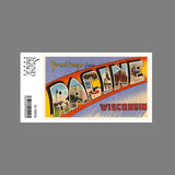 Sticker: Greetings from Racine, Wisconsin