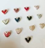 Heart clay studs