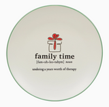 Christmas Fun Green Sayings Dessert Plate 8.5in Asst