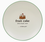 Christmas Fun Green Sayings Dessert Plate 8.5in Asst