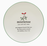 Christmas Fun Green Sayings Dessert Plate 8.5in Asst