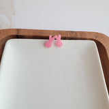Glitter Bunny Studs - Pink // Earrings, Jewelry, Easter