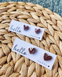 Heart clay studs