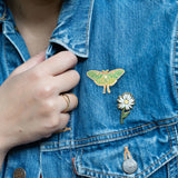 Luna Moth Pin, Glow in the Dark
