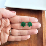 Shamrock Studs - Green Glitter // St Patrick's Day