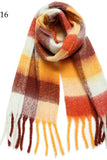 Chunky Oblong Plaid Multi Color Brushed Scarf