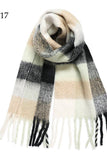 Chunky Oblong Plaid Multi Color Brushed Scarf