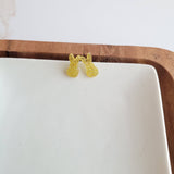 Glitter Bunny Studs - Yellow // Earrings, Jewelry, Easter