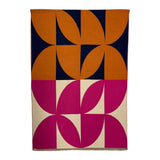 Retro print scarf finished with fringes