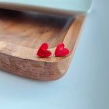 Heart Studs - Red // Earrings, Valentines