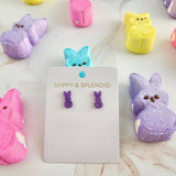 Glitter Bunny Studs - Purple // Easter, Jewelry, Earrings