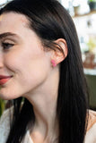 Glitter Bunny Studs - Pink // Earrings, Jewelry, Easter