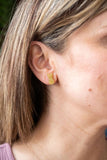 Glitter Bunny Studs - Yellow // Earrings, Jewelry, Easter