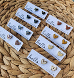 Heart clay studs