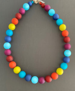 Resin Small Multicolor Bead Necklace