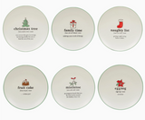Christmas Fun Green Sayings Dessert Plate 8.5in Asst