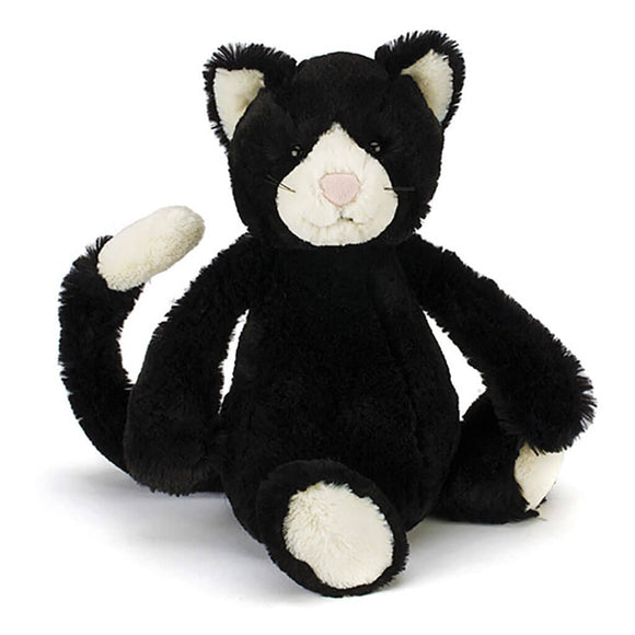 Jellycat—Bashful Black and White Kitten